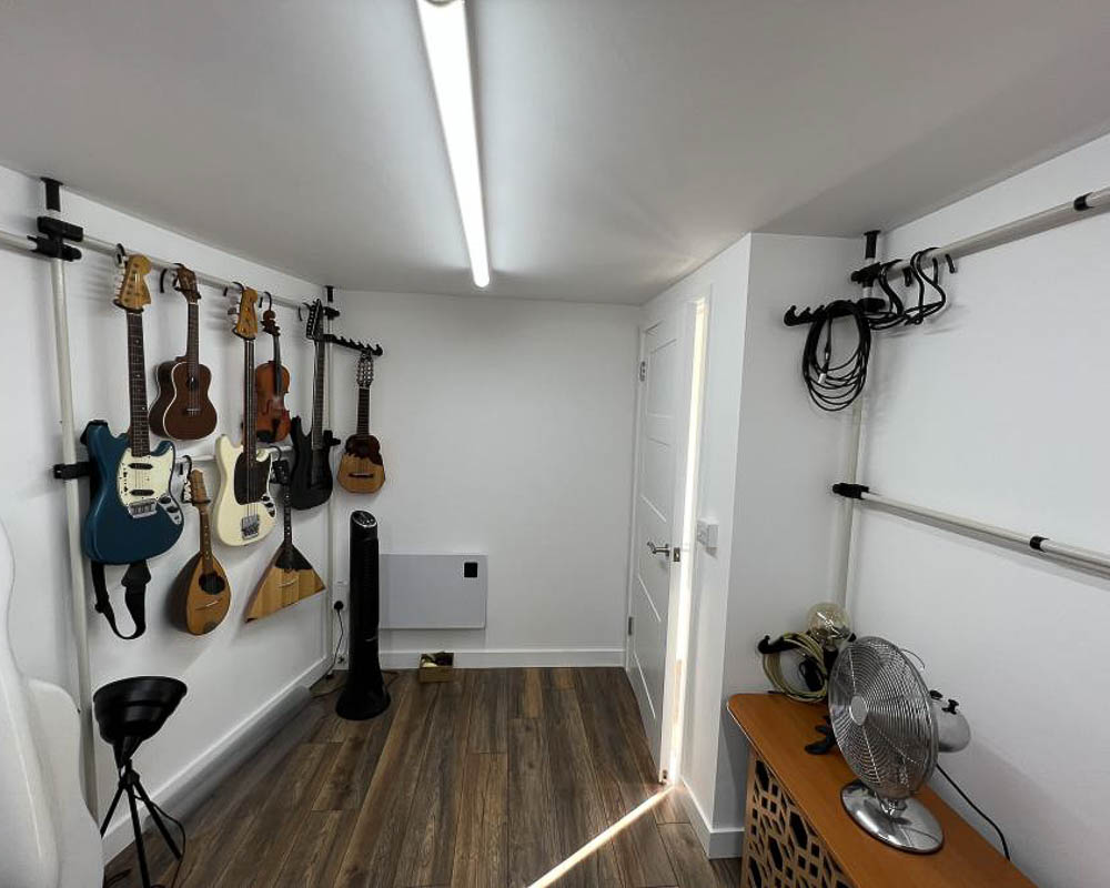 Interiors of soundproof music rooms by Garden Spaces