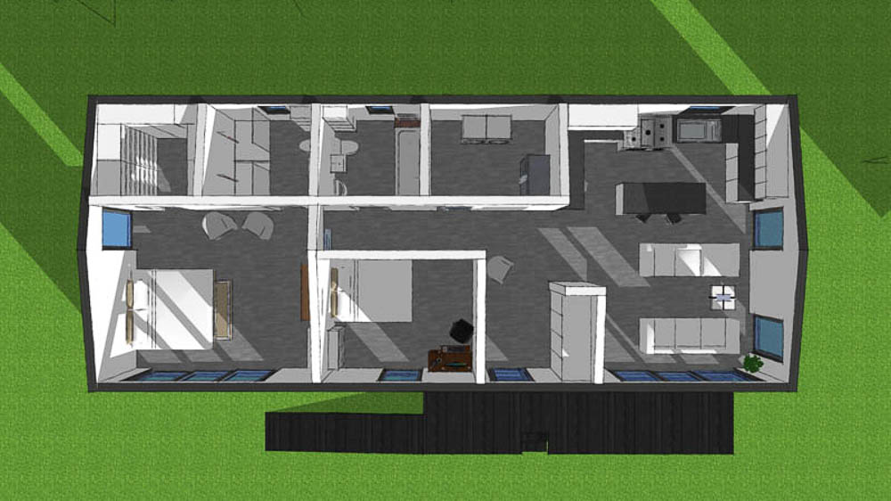 A Room in the Garden example living annexe floor plan