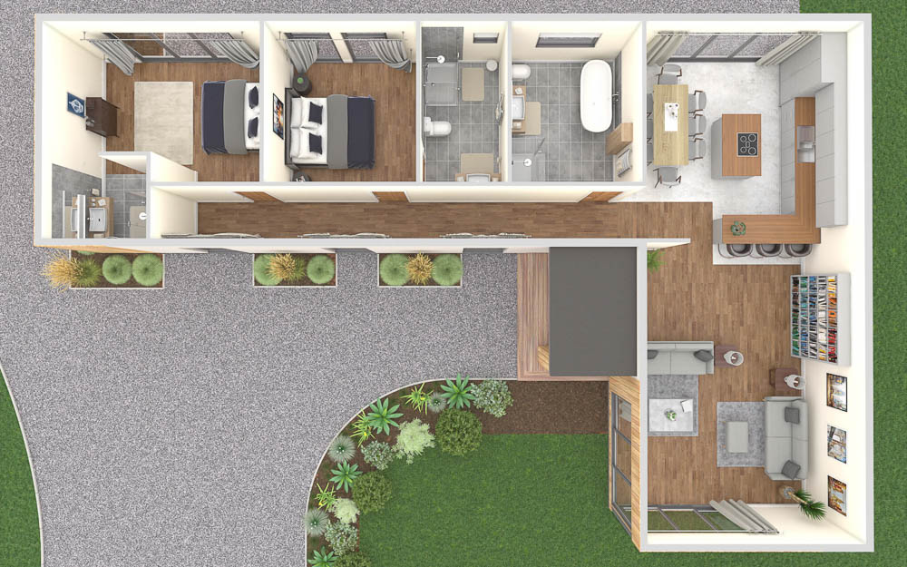 Example Bridge Garden Rooms living annexe floor plan