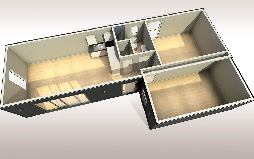 Example of an AMC Garden Rooms garden annexe floor plan