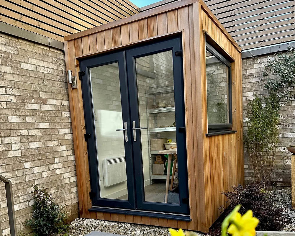 Example of one of the exterior finishes that AMC Garden Rooms offer